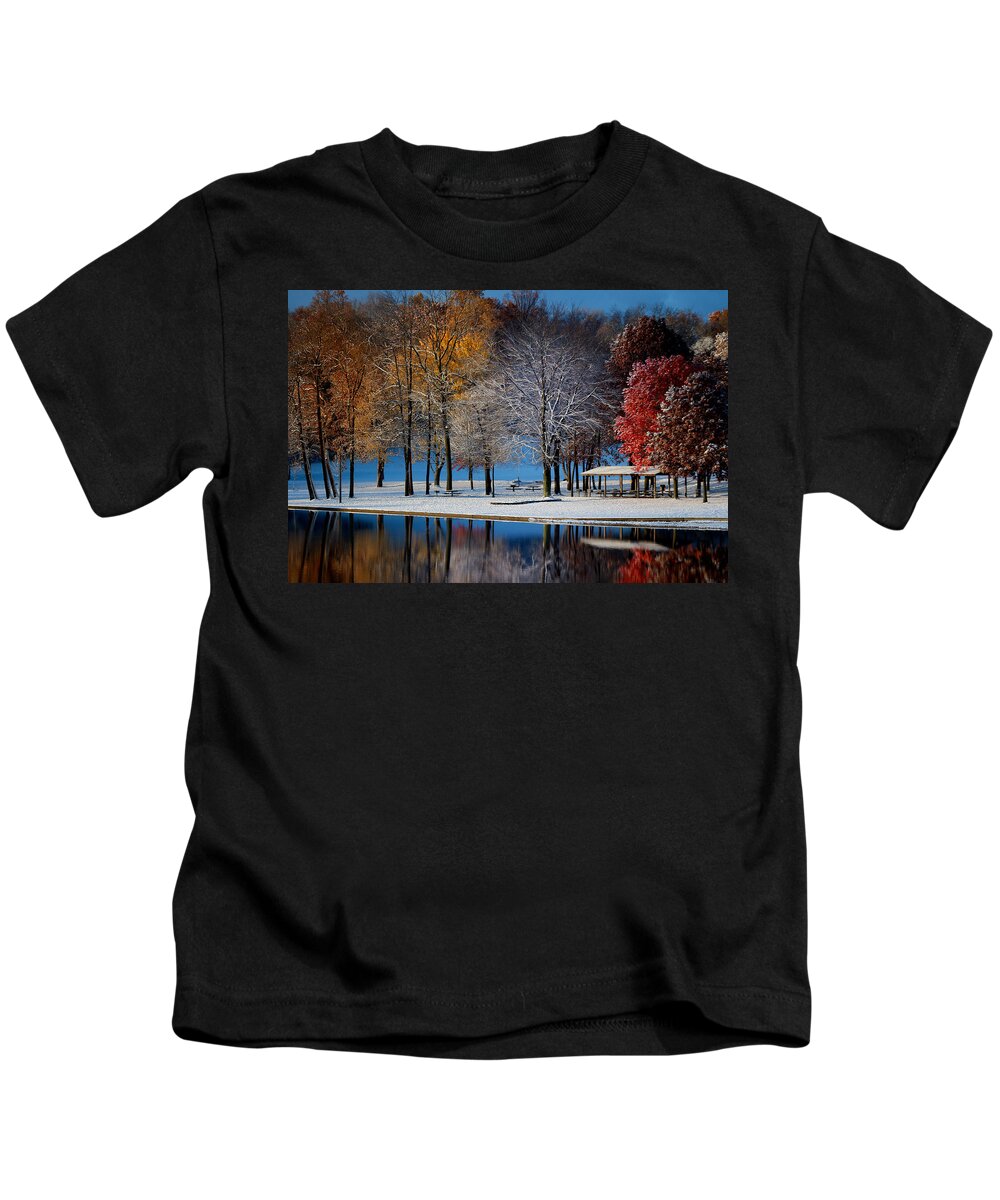 Autumn Kids T-Shirt featuring the photograph Autumn Blues by Rob Blair