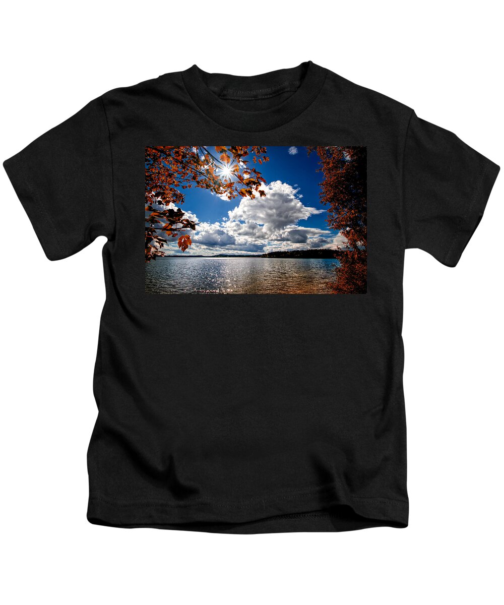 Landscape Kids T-Shirt featuring the photograph Autumn Confidential by Bob Orsillo