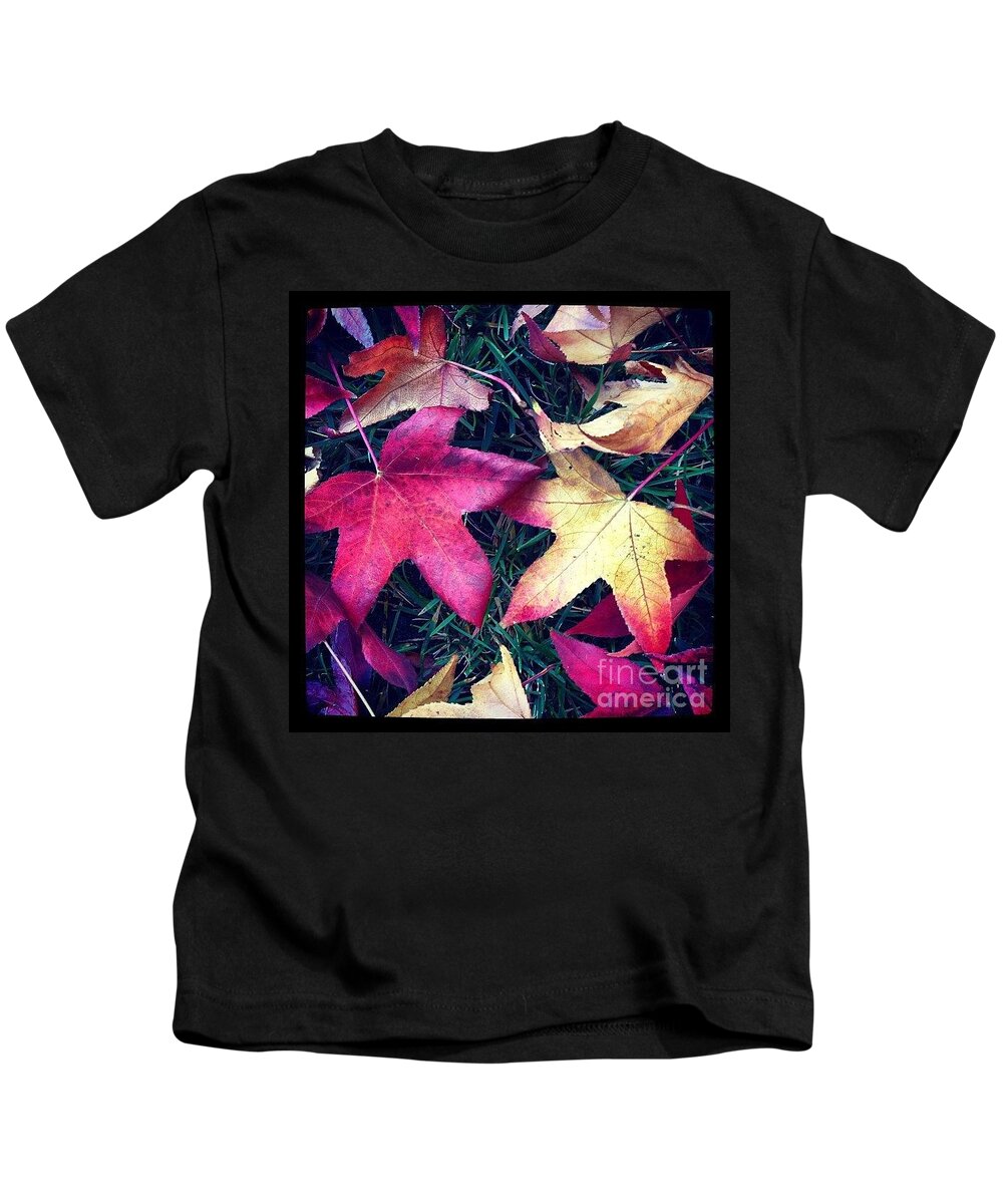 Leaves Kids T-Shirt featuring the photograph Autumn by Denise Railey