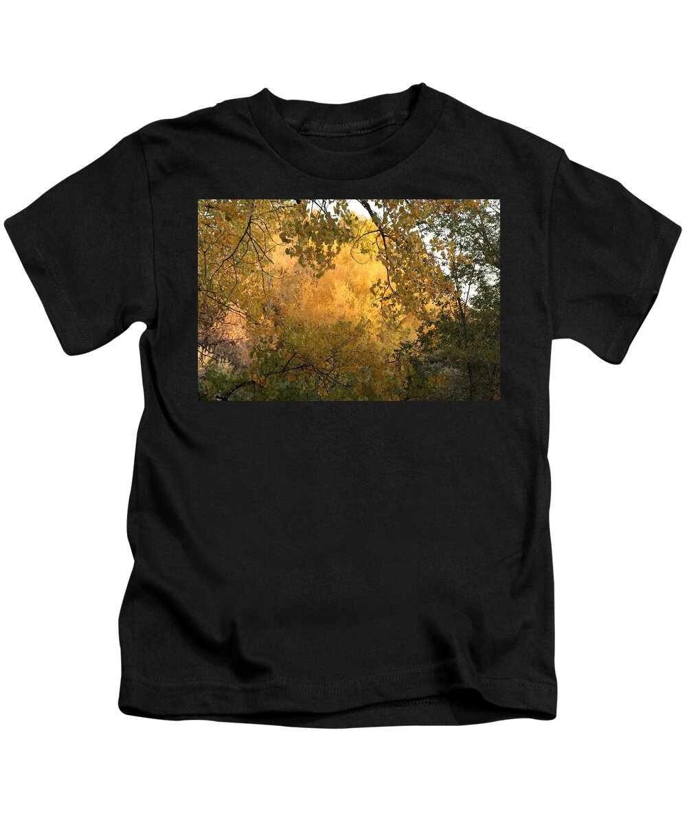 Nature Kids T-Shirt featuring the photograph Autumn on the Bosque by Noa Mohlabane