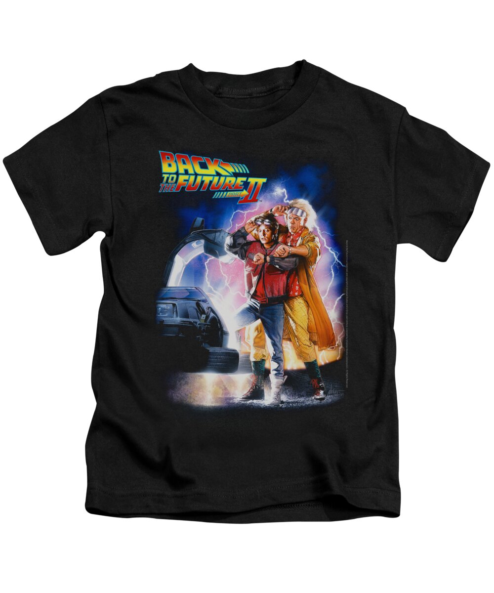 Time Travel Kids T-Shirt featuring the digital art Back To The Future II - Poster by Brand A