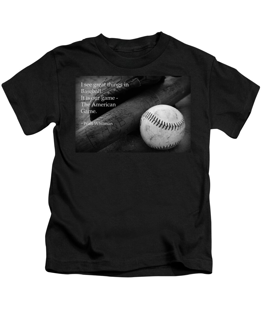 Kelly Kids T-Shirt featuring the photograph Baseball Walt Whitman by Kelly Hazel