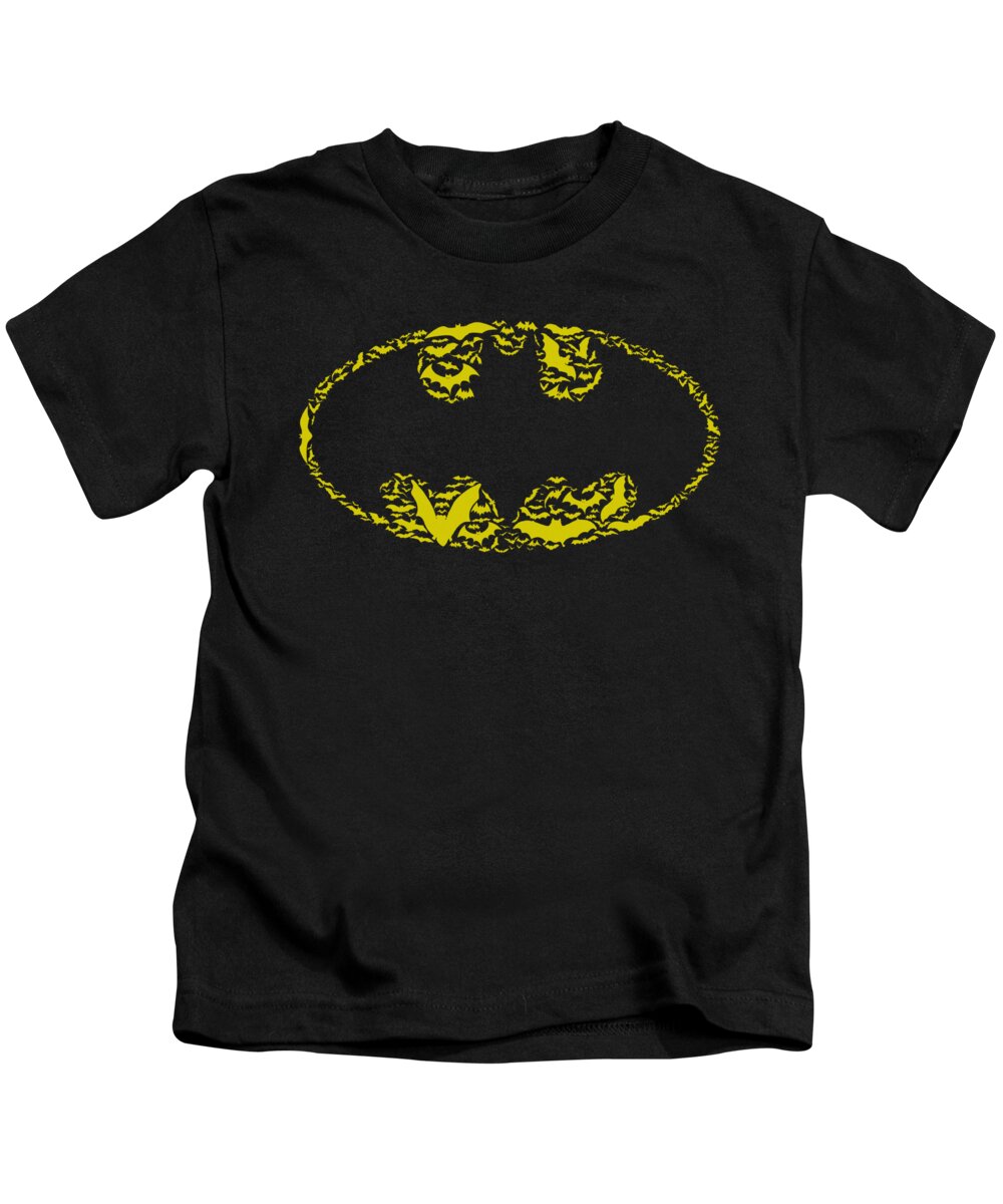 Batman Kids T-Shirt featuring the digital art Batman - Bats On Bats by Brand A