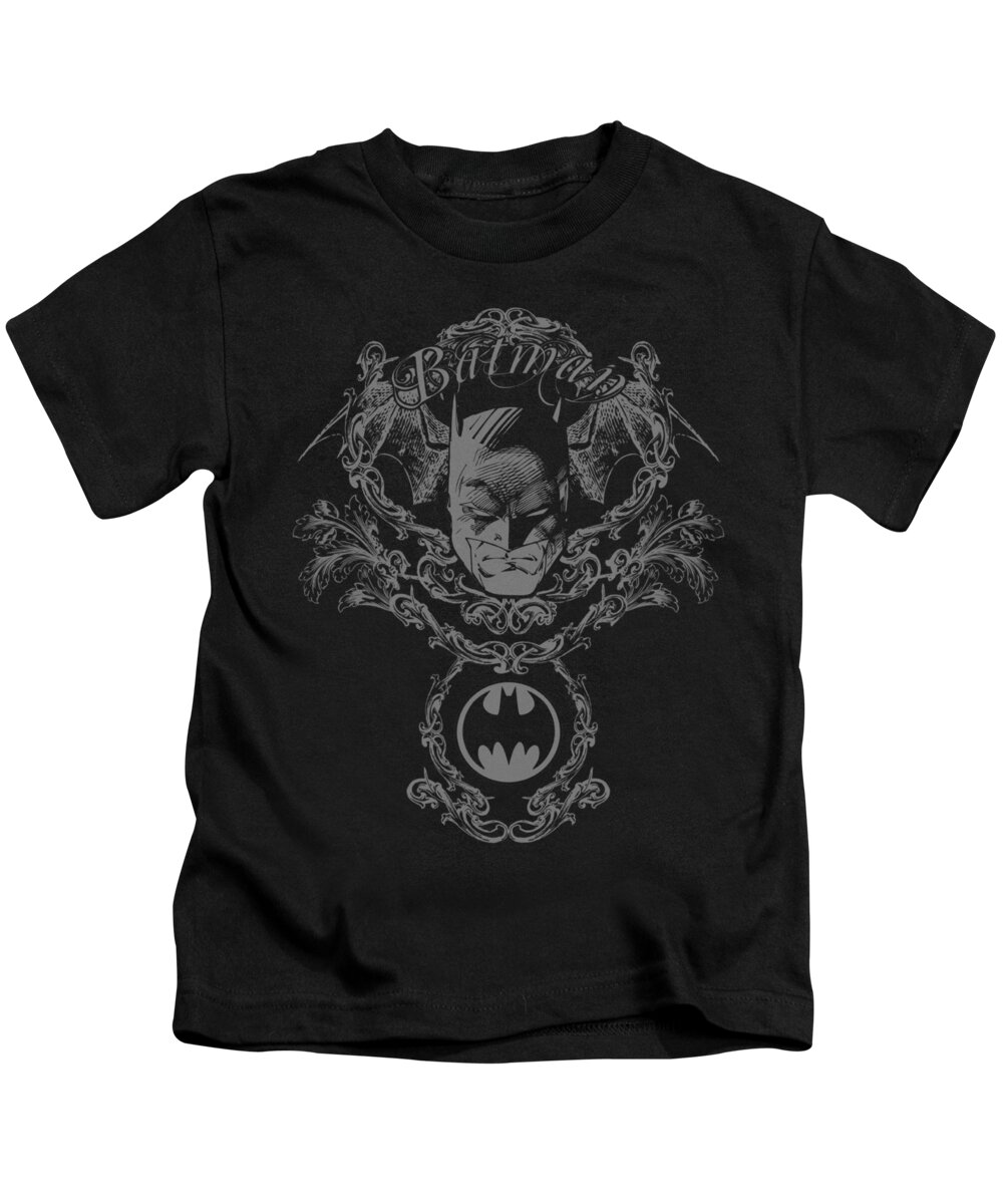Batman Kids T-Shirt featuring the digital art Batman - Dark Knight Heraldry by Brand A