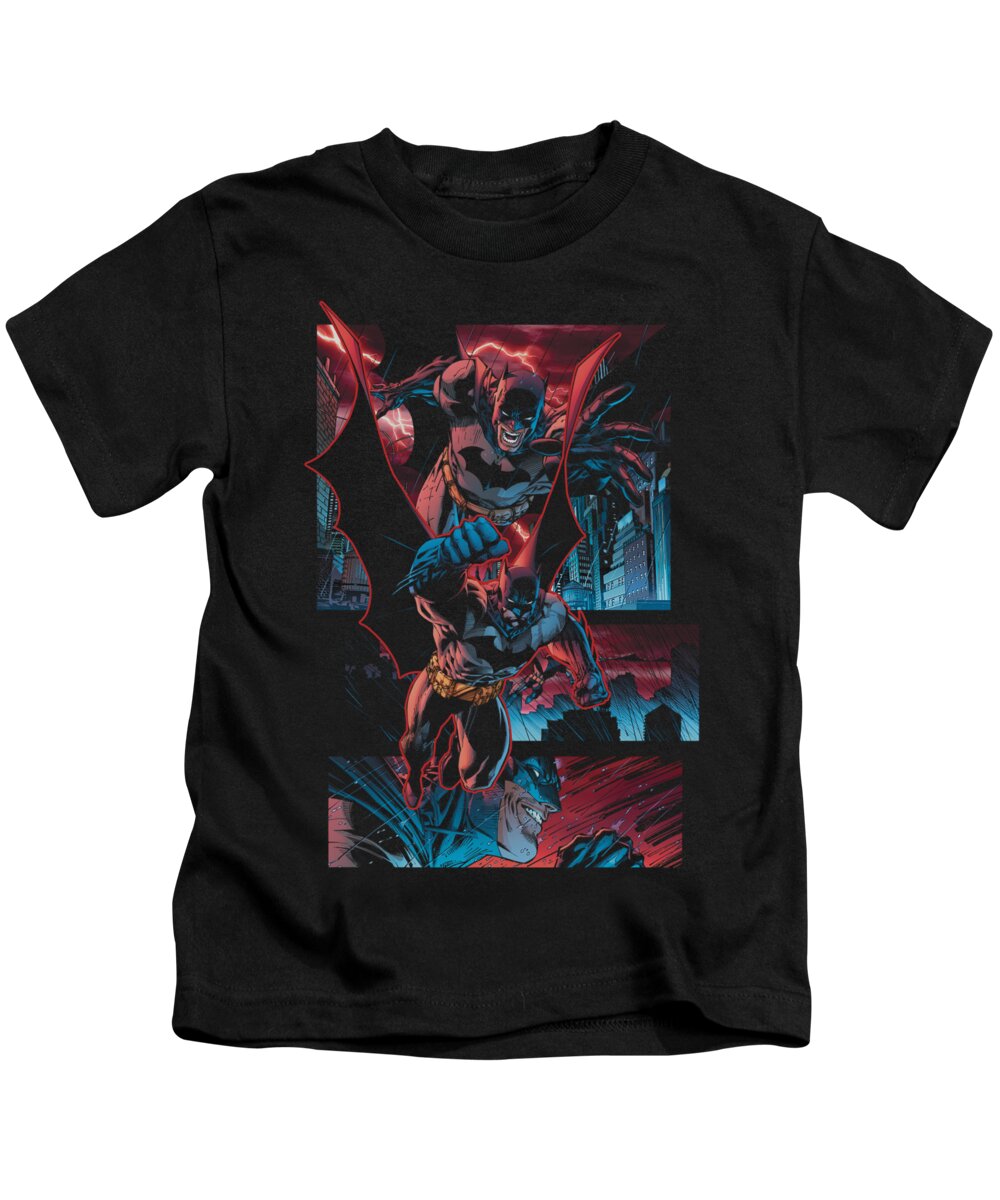  Kids T-Shirt featuring the digital art Batman - Dark Knight Panels by Brand A