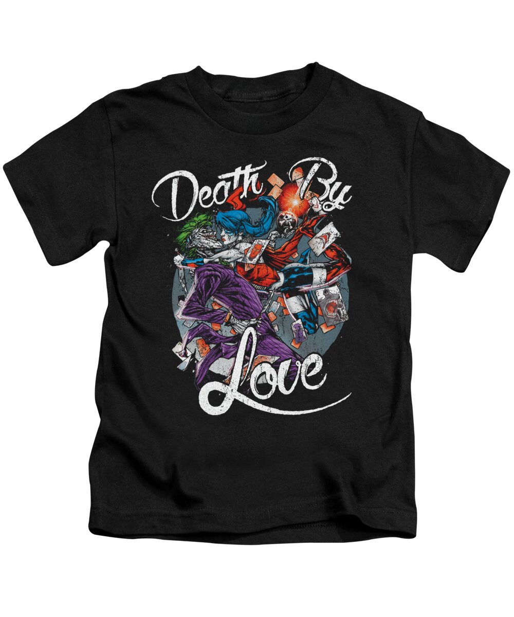  Kids T-Shirt featuring the digital art Batman - Death By Love by Brand A