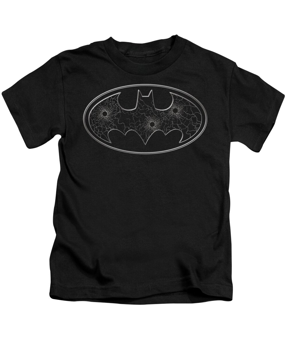 Batman Kids T-Shirt featuring the digital art Batman - Glass Hole Logo by Brand A