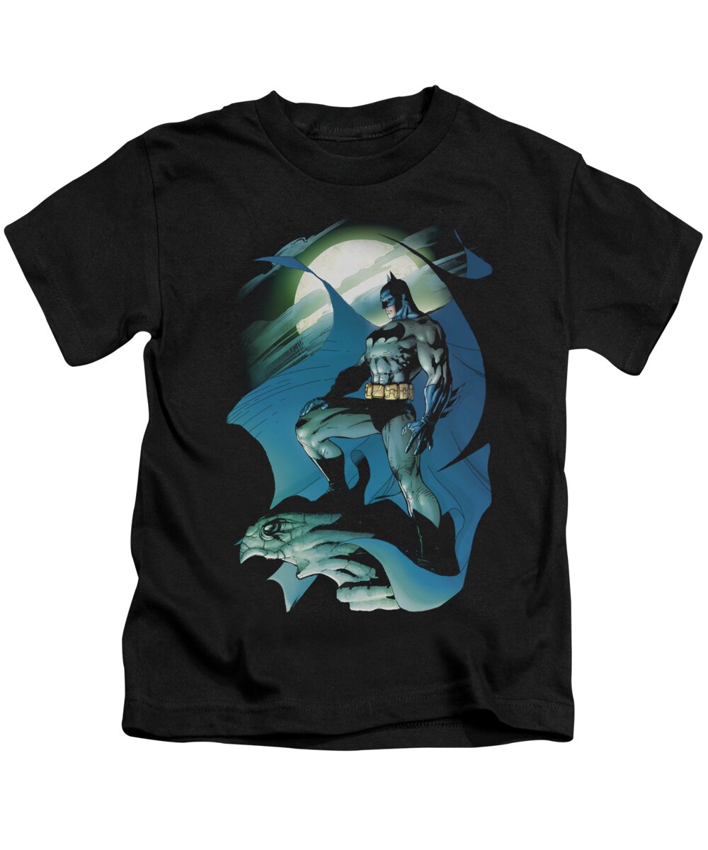 Batman Kids T-Shirt featuring the digital art Batman - Glow Of The Moon by Brand A