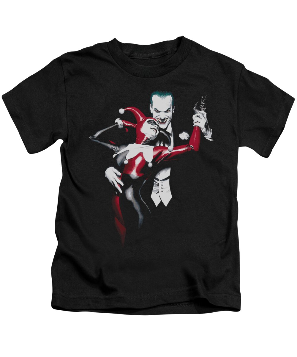  Kids T-Shirt featuring the digital art Batman - Harley And Joker by Brand A