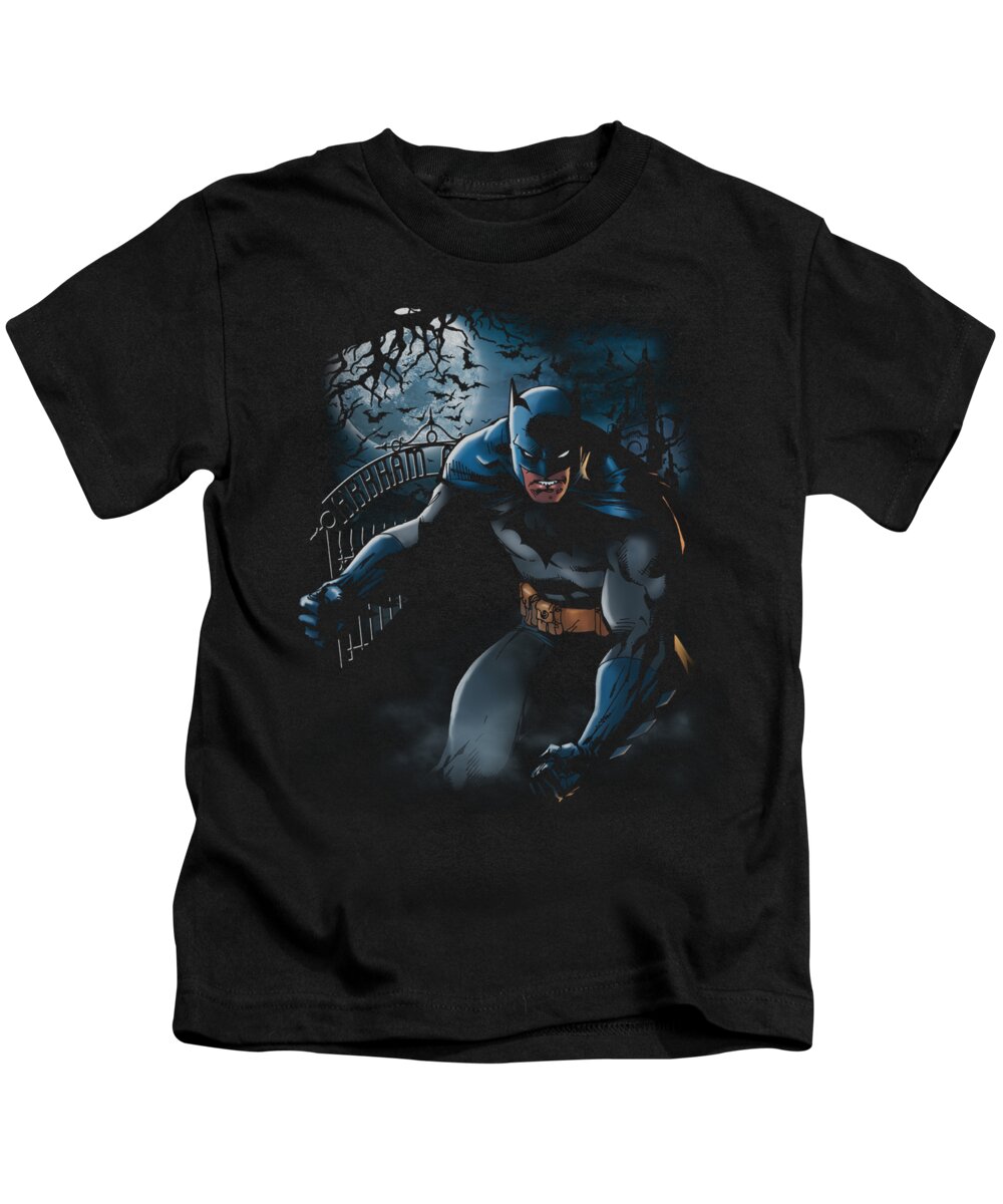 Batman Kids T-Shirt featuring the digital art Batman - Light Of The Moon by Brand A