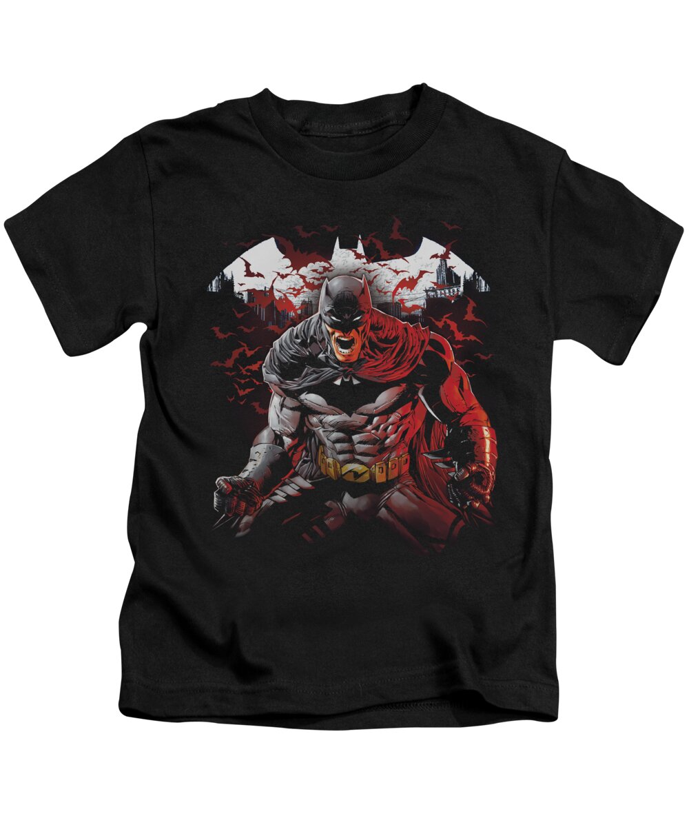 Batman Kids T-Shirt featuring the digital art Batman - Raging Bat by Brand A