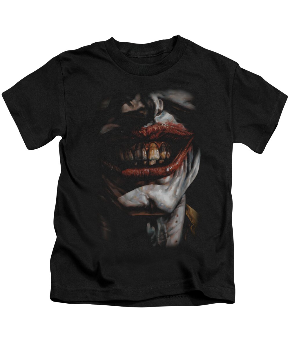  Kids T-Shirt featuring the digital art Batman - Smile Of Evil by Brand A