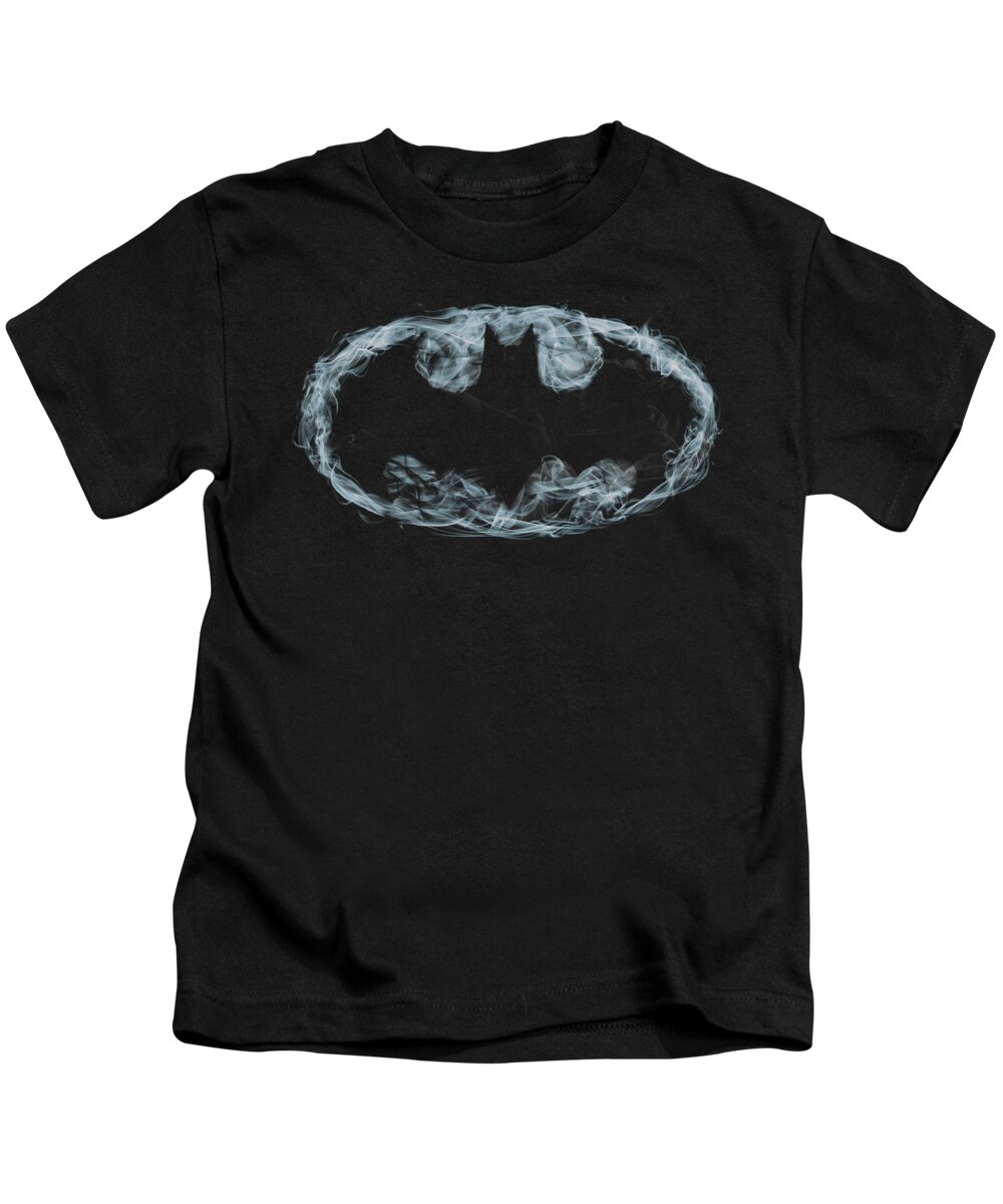 Batman Kids T-Shirt featuring the digital art Batman - Smoke Signal by Brand A