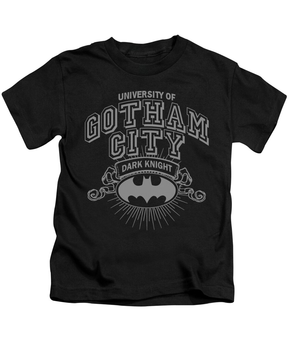 Batman Kids T-Shirt featuring the digital art Batman - University Of Gotham by Brand A