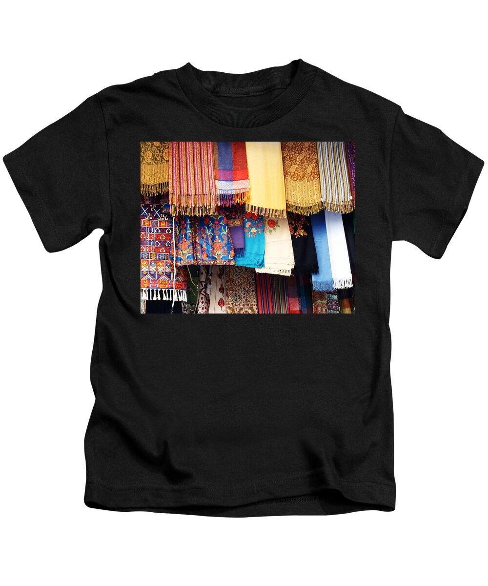 Israel Trip Kids T-Shirt featuring the photograph Bazaar Colors by Carl Sheffer