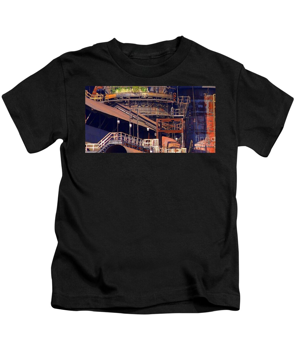Marcia Lee Jones Kids T-Shirt featuring the photograph Bethlehem Steel # 4 by Marcia Lee Jones