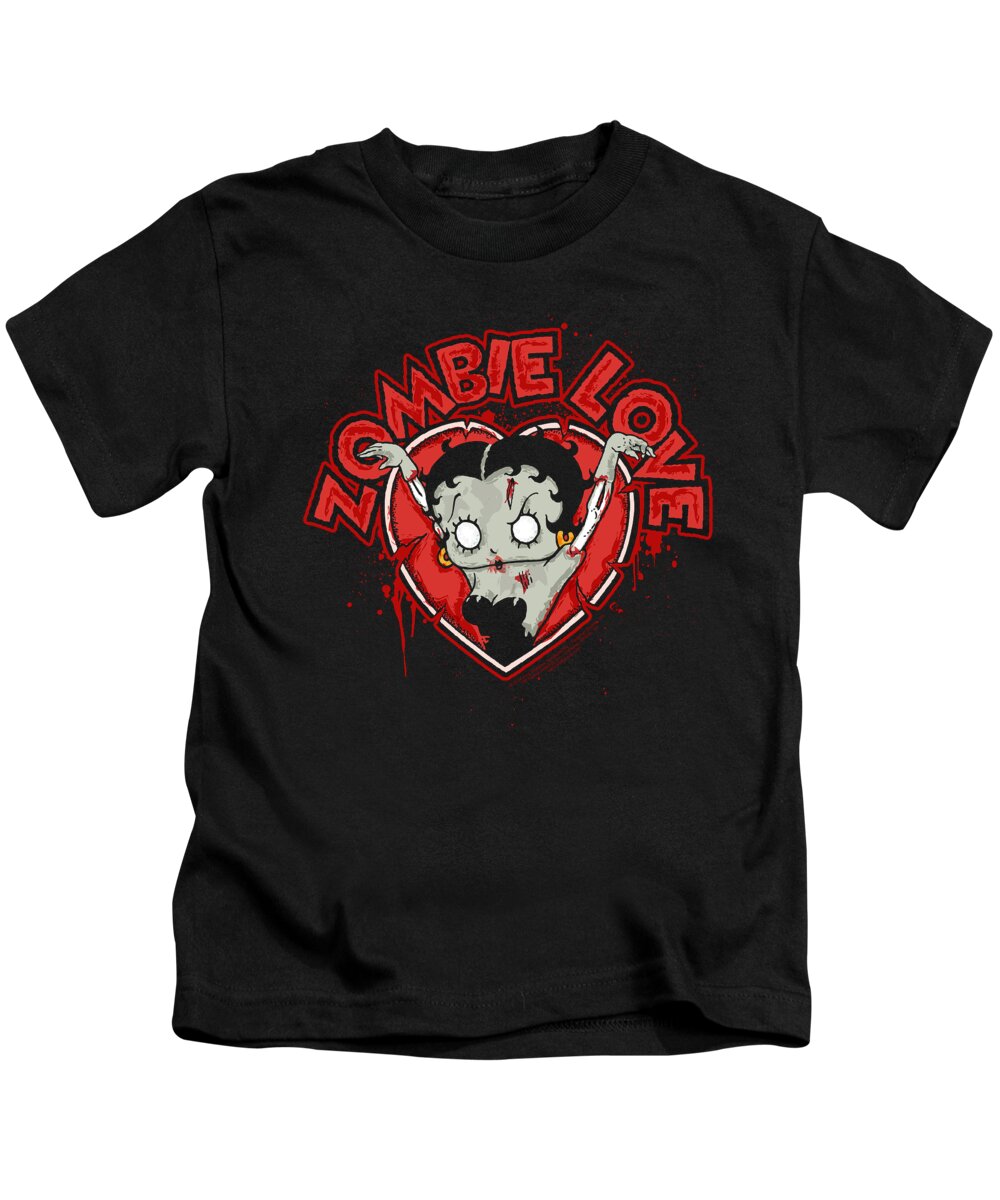  Kids T-Shirt featuring the digital art Betty Boop - Heart You Forever by Brand A