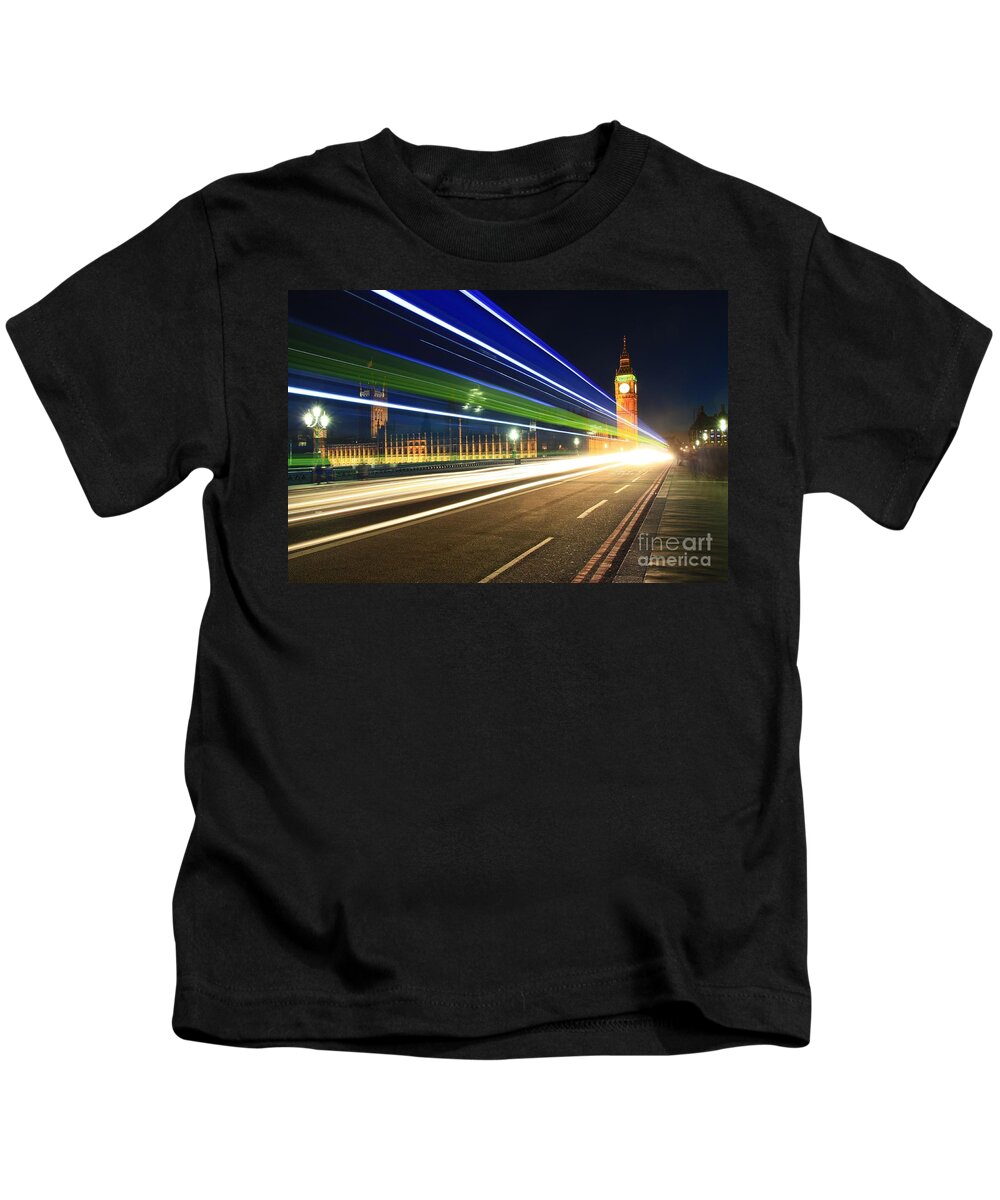 London Kids T-Shirt featuring the photograph Big Ben and a Bus by Jeremy Hayden