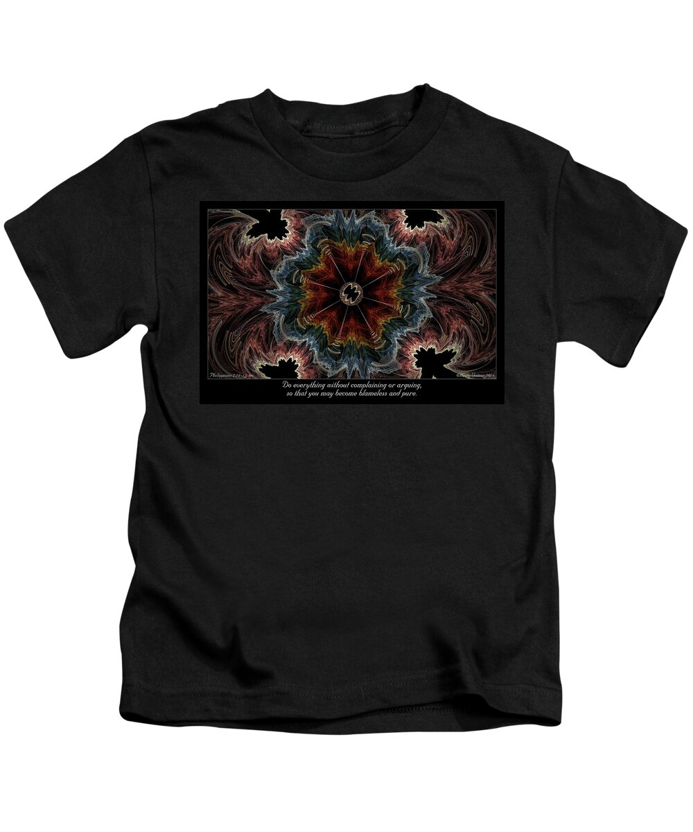 Fractal Kids T-Shirt featuring the digital art Blameless and Pure by Missy Gainer