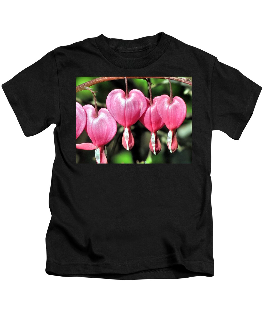 Bleeding Hearts Kids T-Shirt featuring the photograph Bleeding Heart Plant by Janice Drew