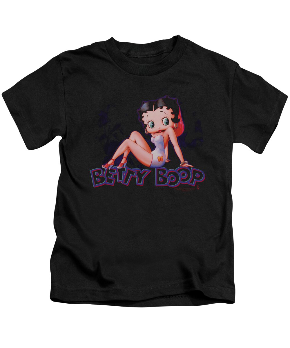 Betty Boop Kids T-Shirt featuring the digital art Boop - Glowing by Brand A