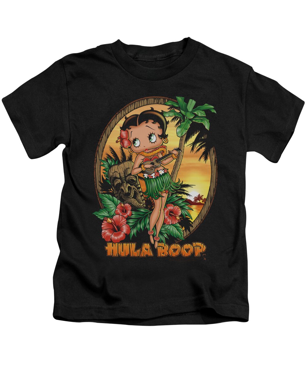Betty Boop Kids T-Shirt featuring the digital art Boop - Hula Boop II by Brand A