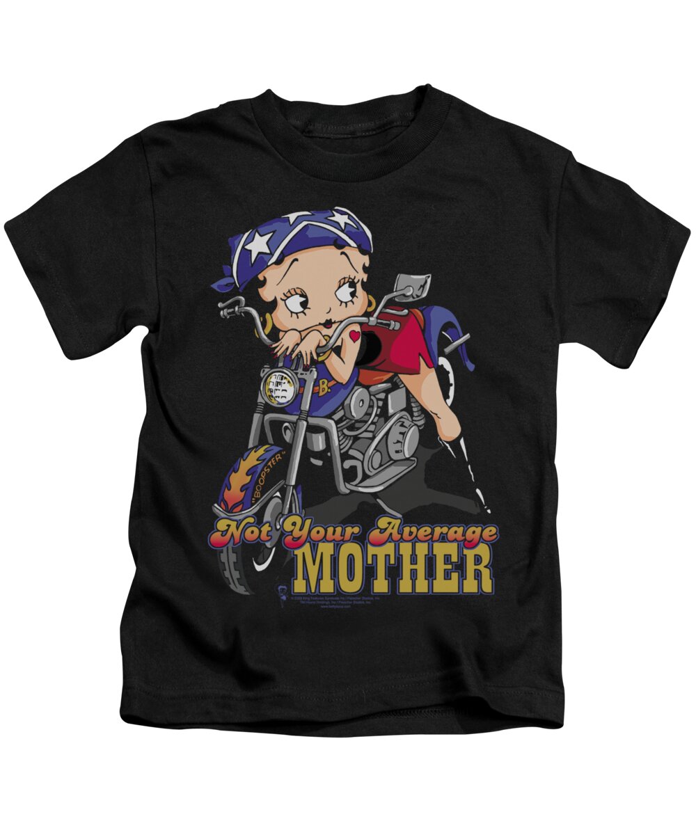 Betty Boop Kids T-Shirt featuring the digital art Boop - Not Your Average Mother by Brand A