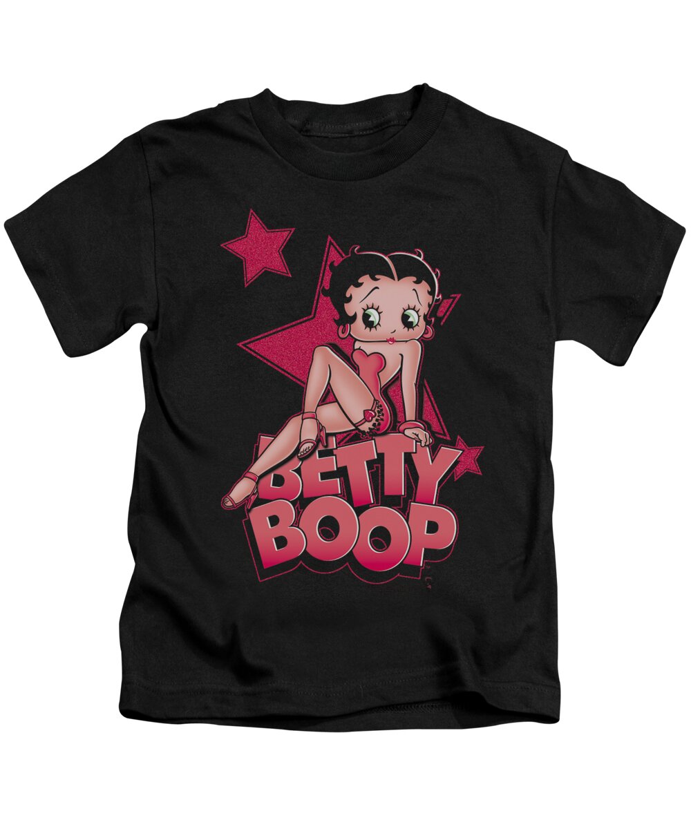 Betty Boop Kids T-Shirt featuring the digital art Boop - Sexy Star by Brand A