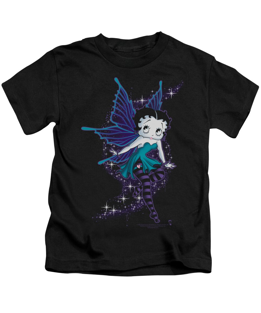 Betty Boop Kids T-Shirt featuring the digital art Boop - Sparkle Fairy by Brand A