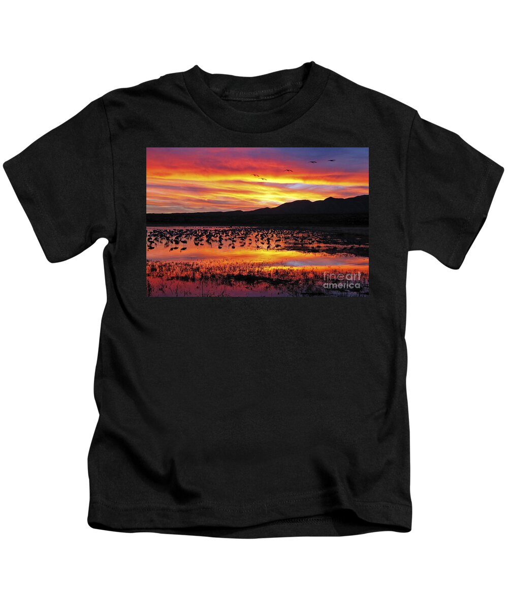 Ralser Kids T-Shirt featuring the photograph Bosque sunset II by Steven Ralser