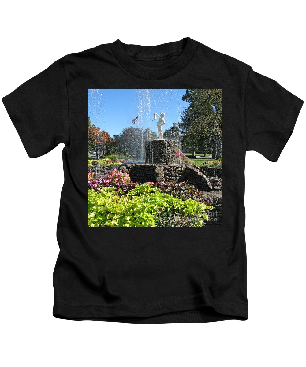 Boy Kids T-Shirt featuring the photograph Boy and the Boot Sandusky Ohio  4681 by Jack Schultz