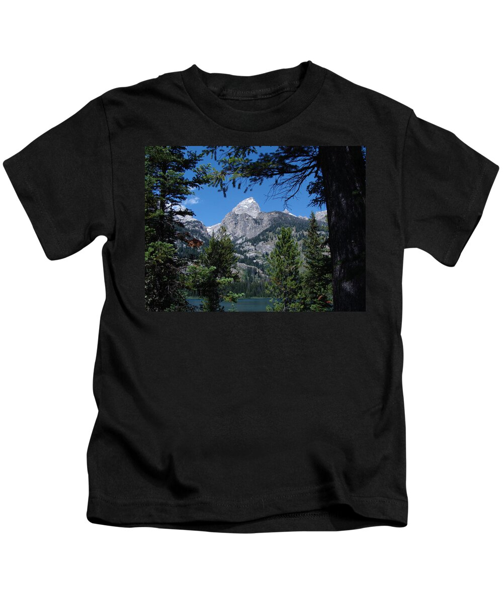 Grand Tetons Kids T-Shirt featuring the photograph Bradley Lake by Stacy Abbott