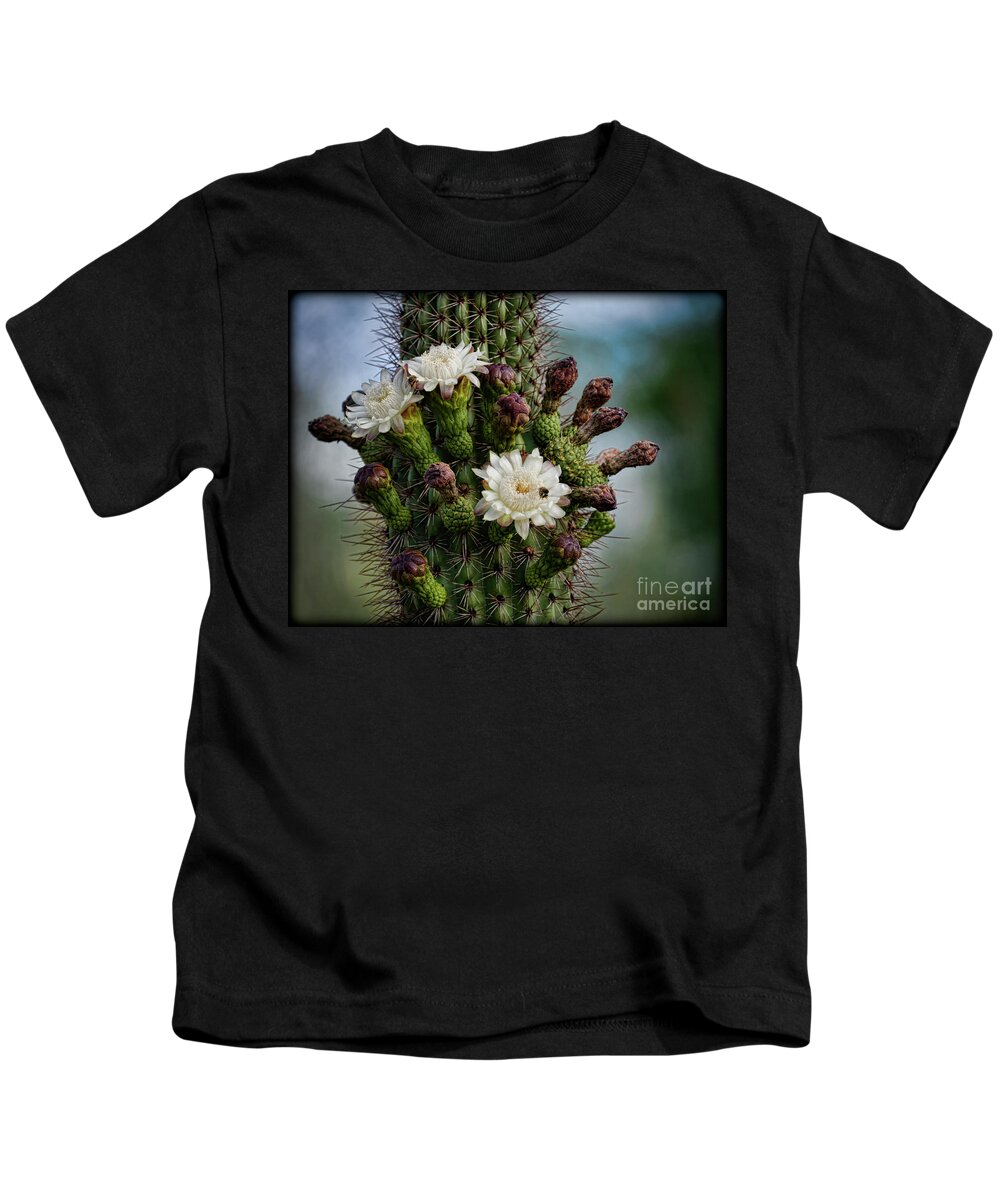 Organ Pipe Cactus Flowers Kids T-Shirt featuring the photograph Cacti Bouquet by Saija Lehtonen