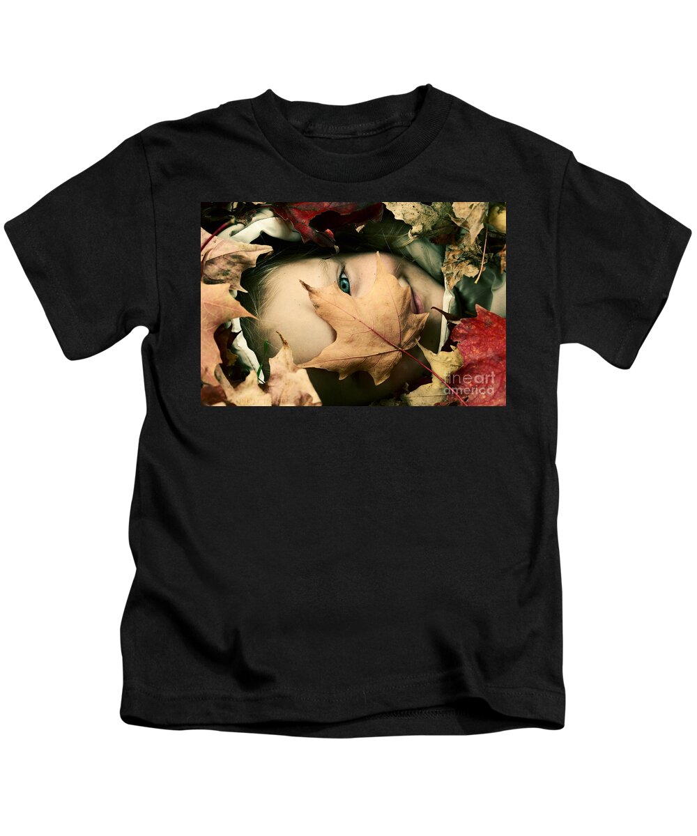 Autumn Photography Prints Kids T-Shirt featuring the photograph Camouflage by Aimelle Ml