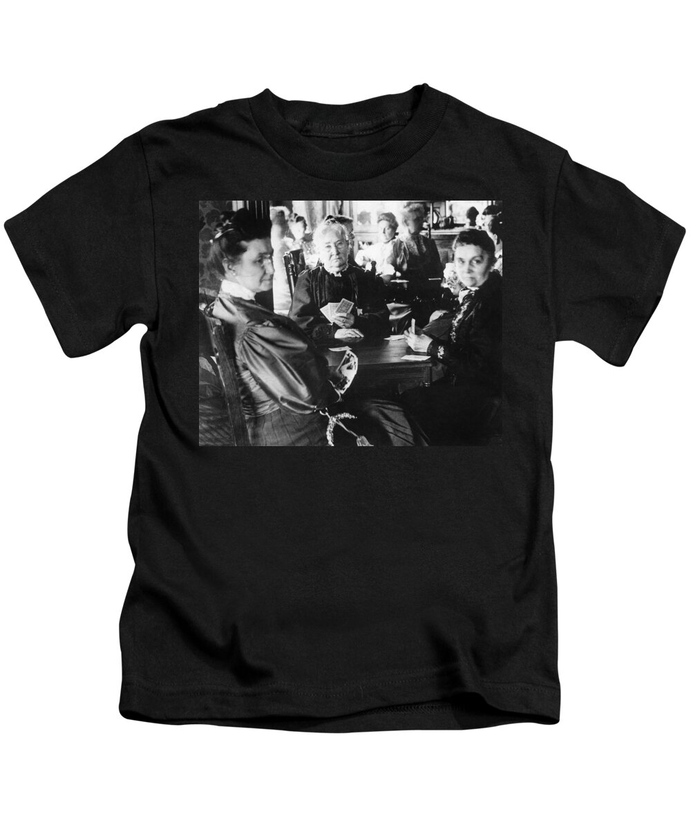 19th Century Kids T-Shirt featuring the photograph Card Players, 19th Century by Granger