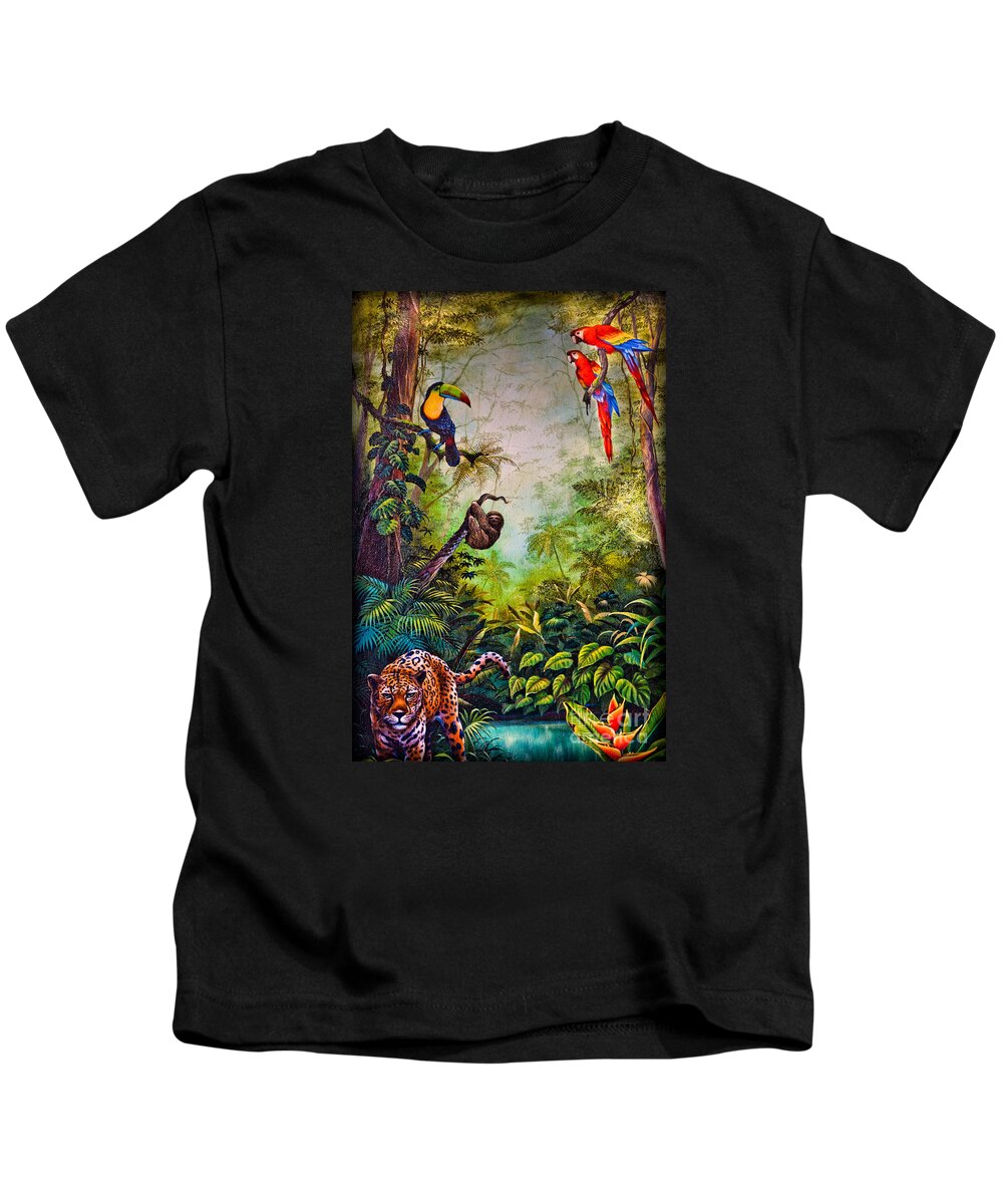 Mural Kids T-Shirt featuring the photograph Central American Social Club by Gary Keesler