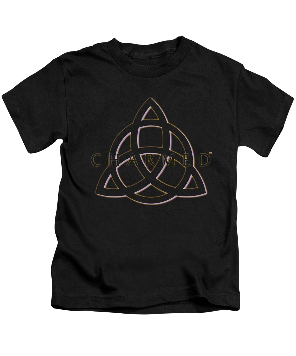 Triquetra Kids T-Shirt featuring the digital art Charmed - Triple Linked Logo by Brand A