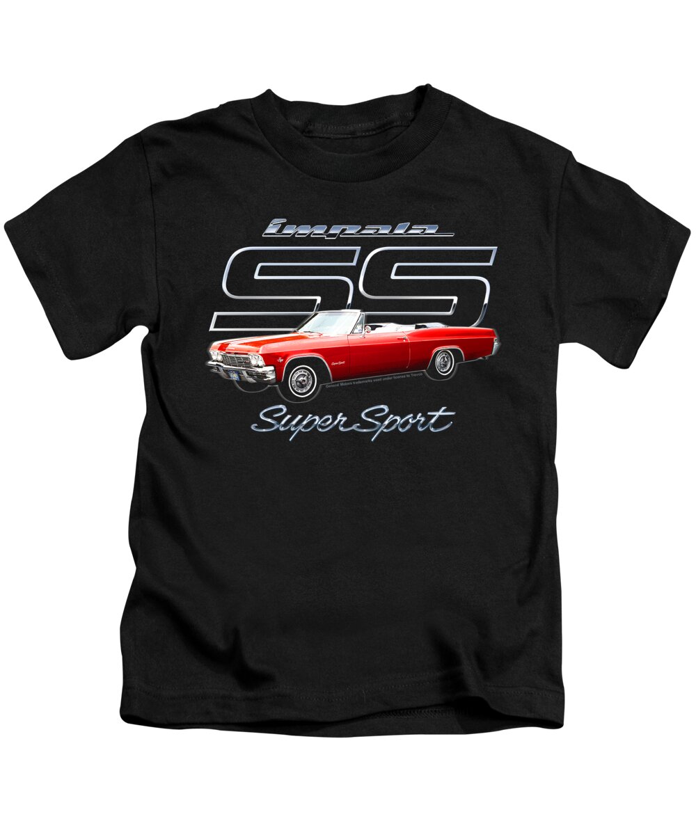  Kids T-Shirt featuring the digital art Chevrolet - Impala Ss by Brand A