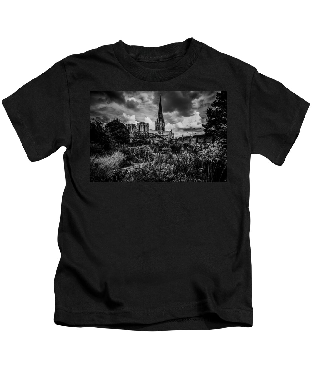 Chichester Kids T-Shirt featuring the photograph Chichester Cathedral and Garden by Chris Lord