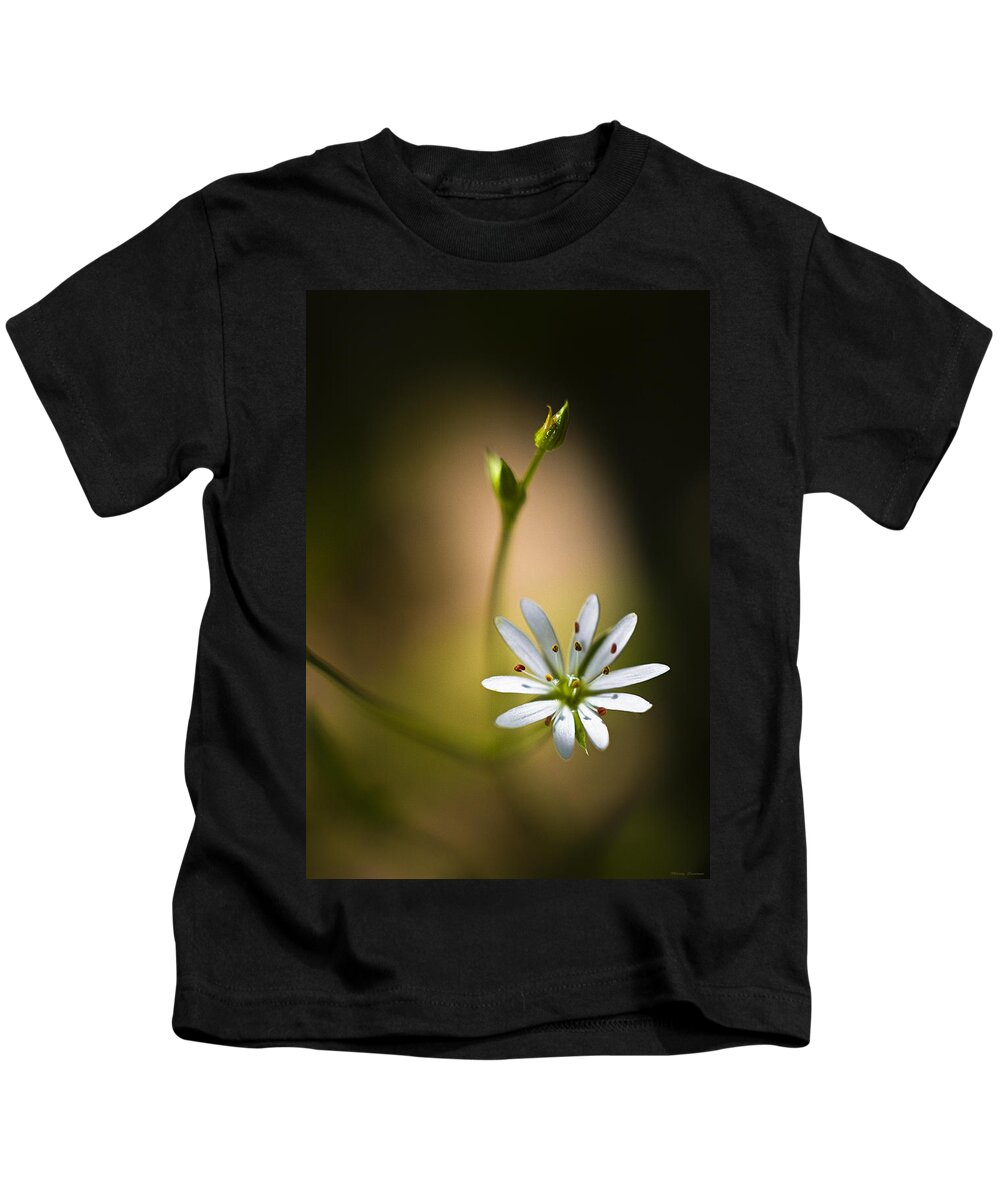 Chickweed Kids T-Shirt featuring the photograph Chickweed Blossom and Bud by Marty Saccone