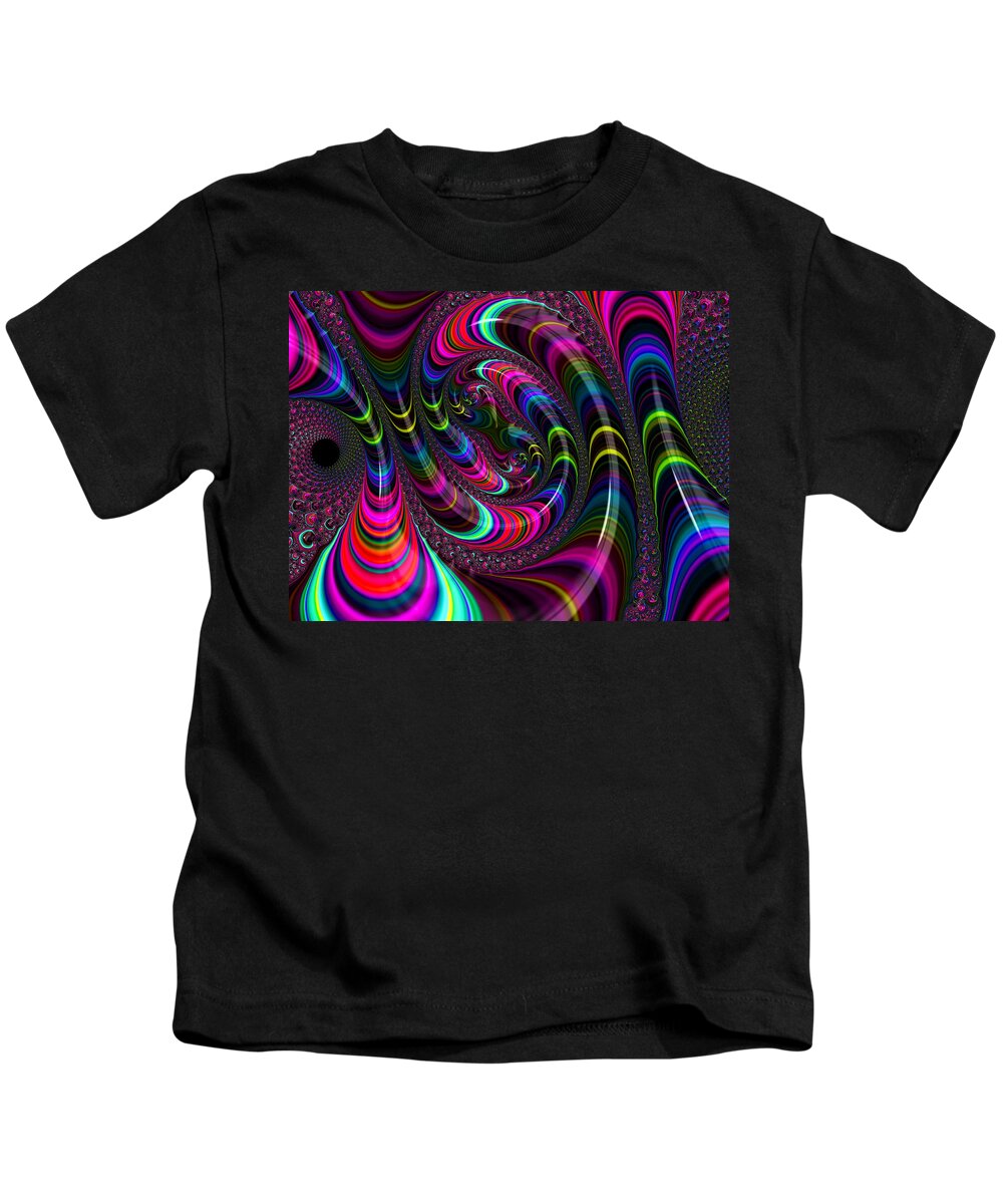 Fractal Kids T-Shirt featuring the digital art Colorful fractal art by Matthias Hauser