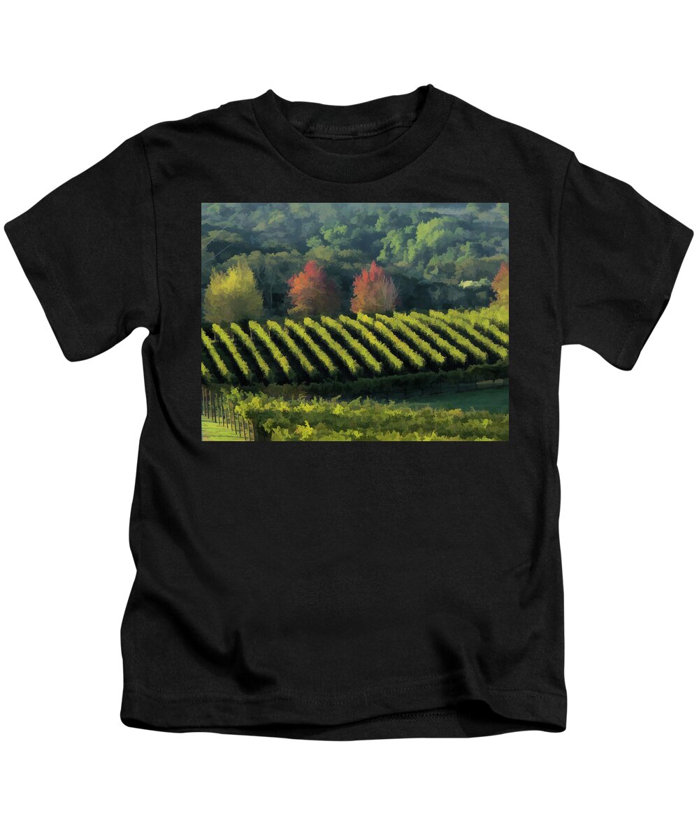 Landscape Kids T-Shirt featuring the photograph Coombsville Vineyard by Ann Nunziata