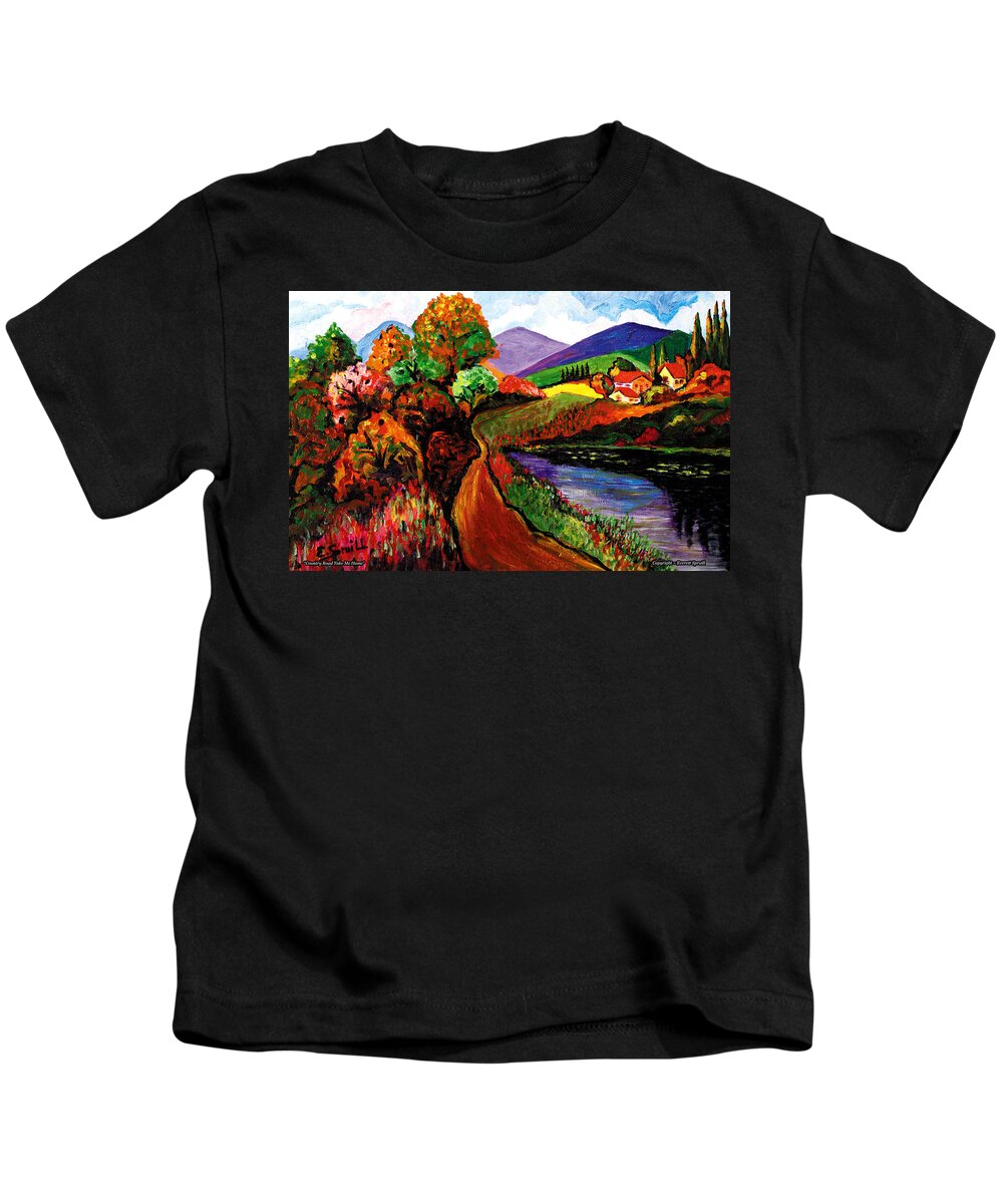 Everett Spruill Kids T-Shirt featuring the painting Country Road Take Me Home by Everett Spruill