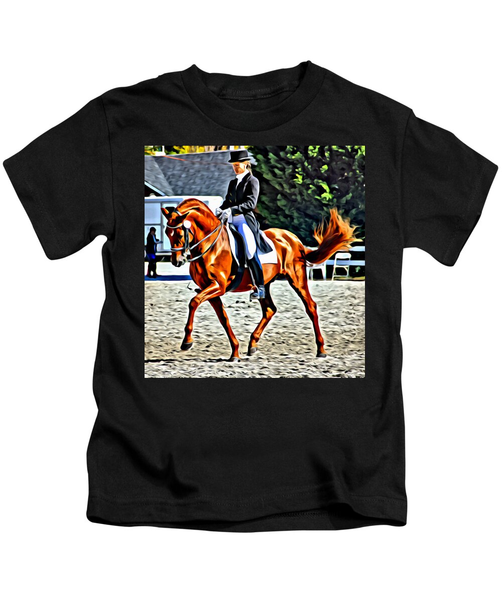 Dressage Kids T-Shirt featuring the photograph Crested by Alice Gipson