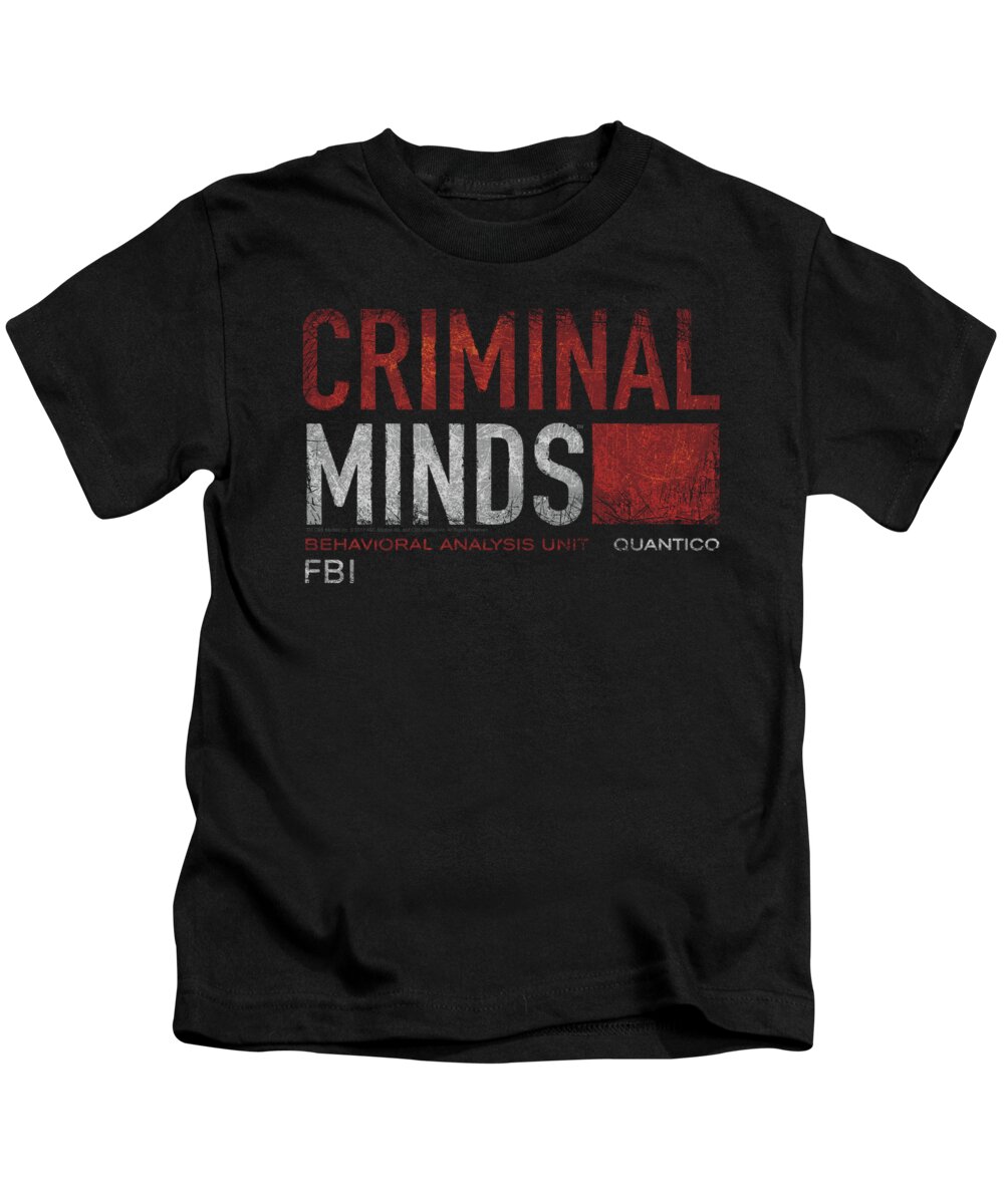 Criminal Minds Kids T-Shirt featuring the digital art Criminal Minds - Title Card by Brand A