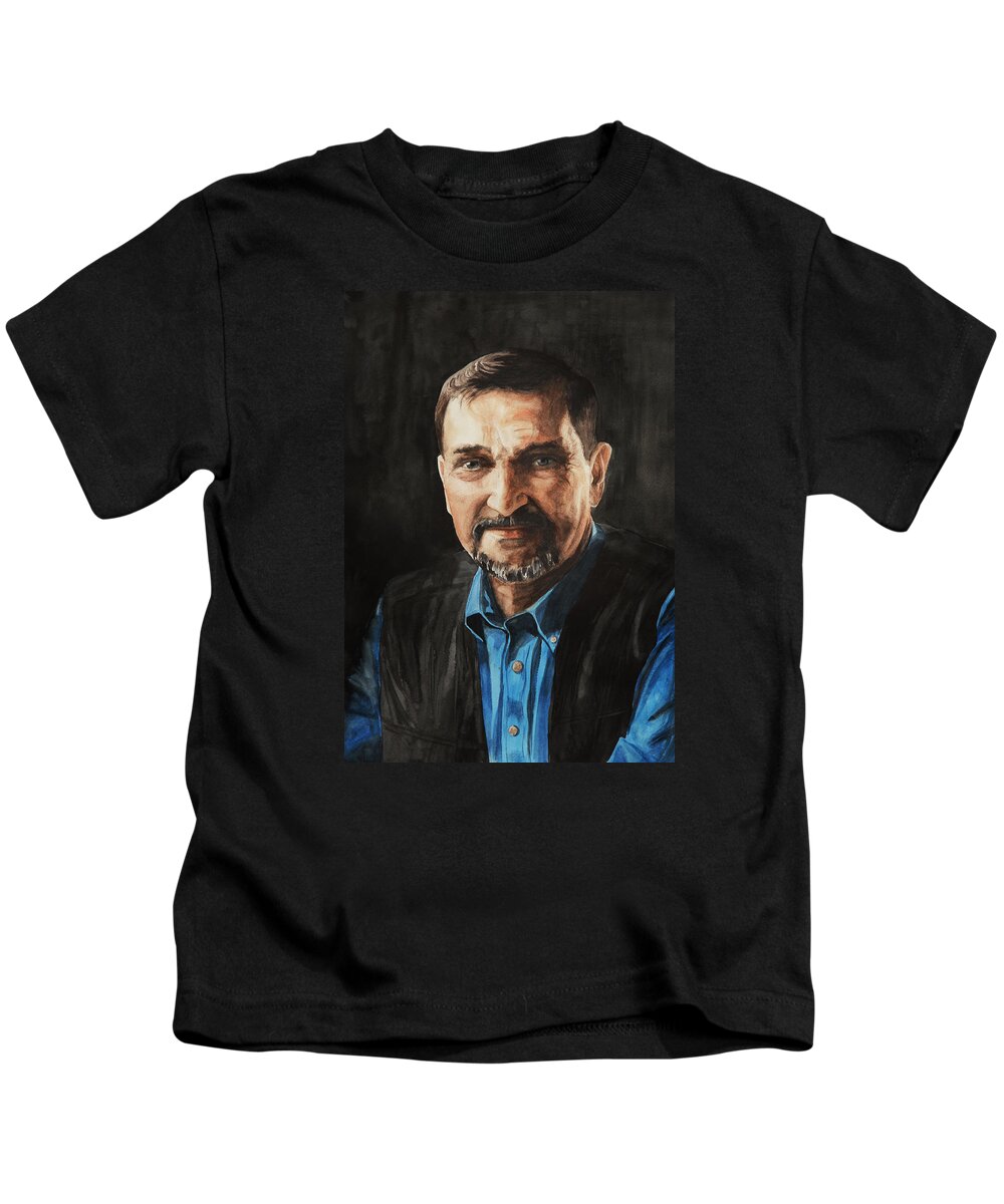 Adult Kids T-Shirt featuring the painting Dad by Masha Batkova