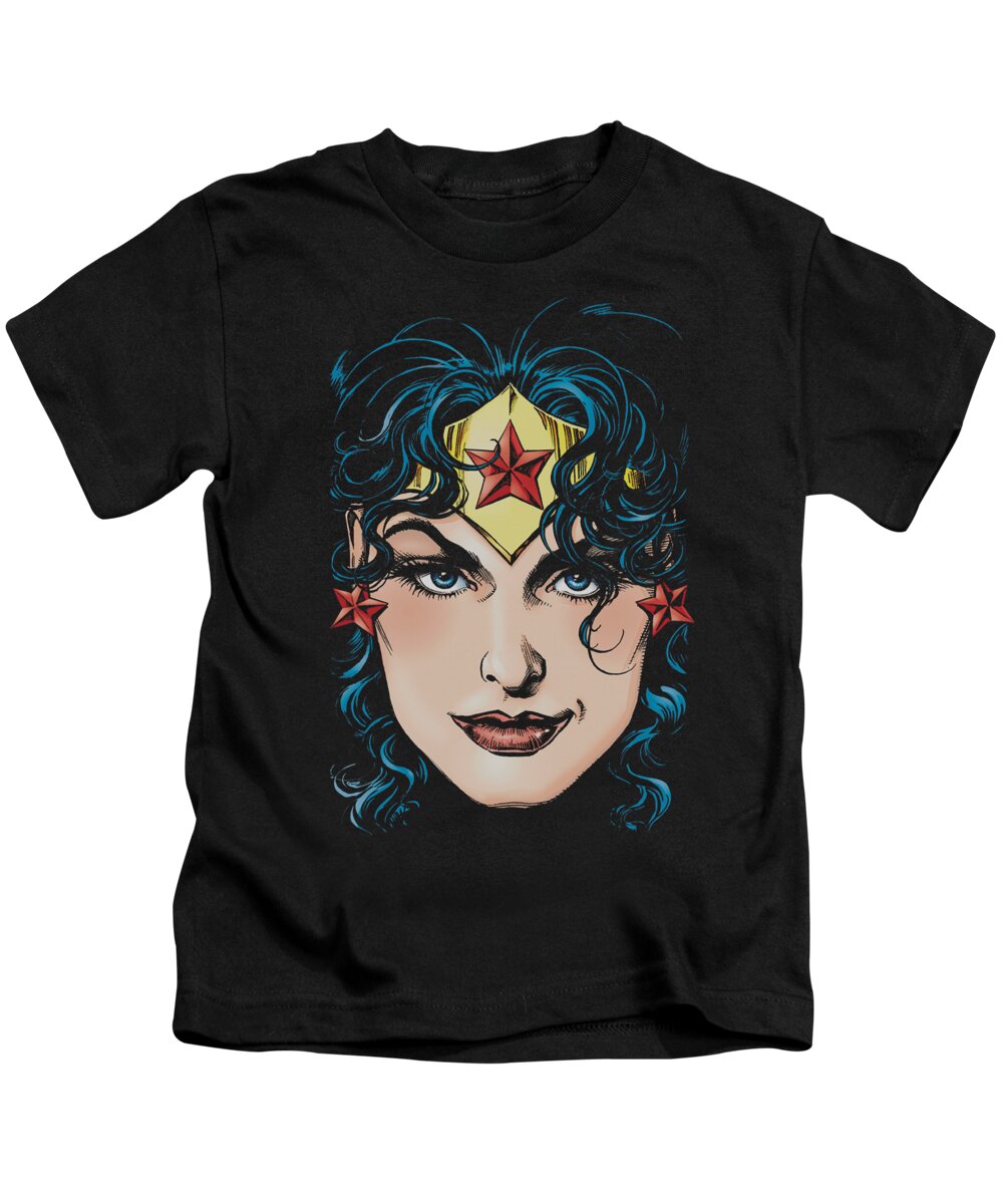  Kids T-Shirt featuring the digital art Dco Jla - Wonder Woman Head by Brand A