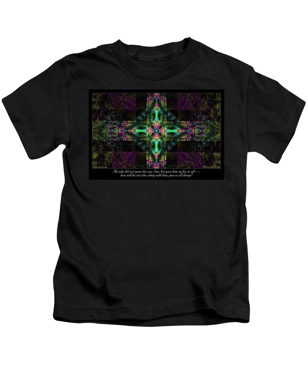 Fractal Kids T-Shirt featuring the digital art Did Not Spare by Missy Gainer