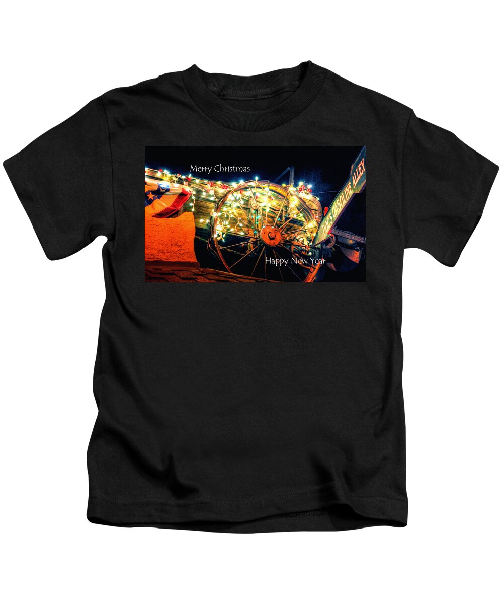 Merry Kids T-Shirt featuring the photograph Docs Gasoline Alley by Jerry Sodorff