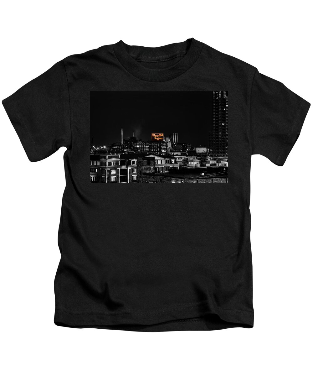 Landscape Kids T-Shirt featuring the photograph Domino Sugar by Rob Dietrich
